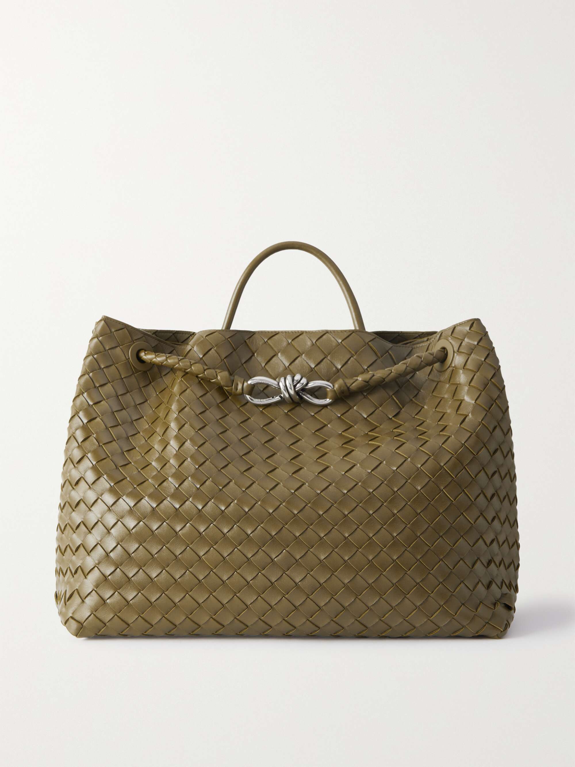 BOTTEGA VENETA Andiamo large embellished intrecciato leather tote | NET ...