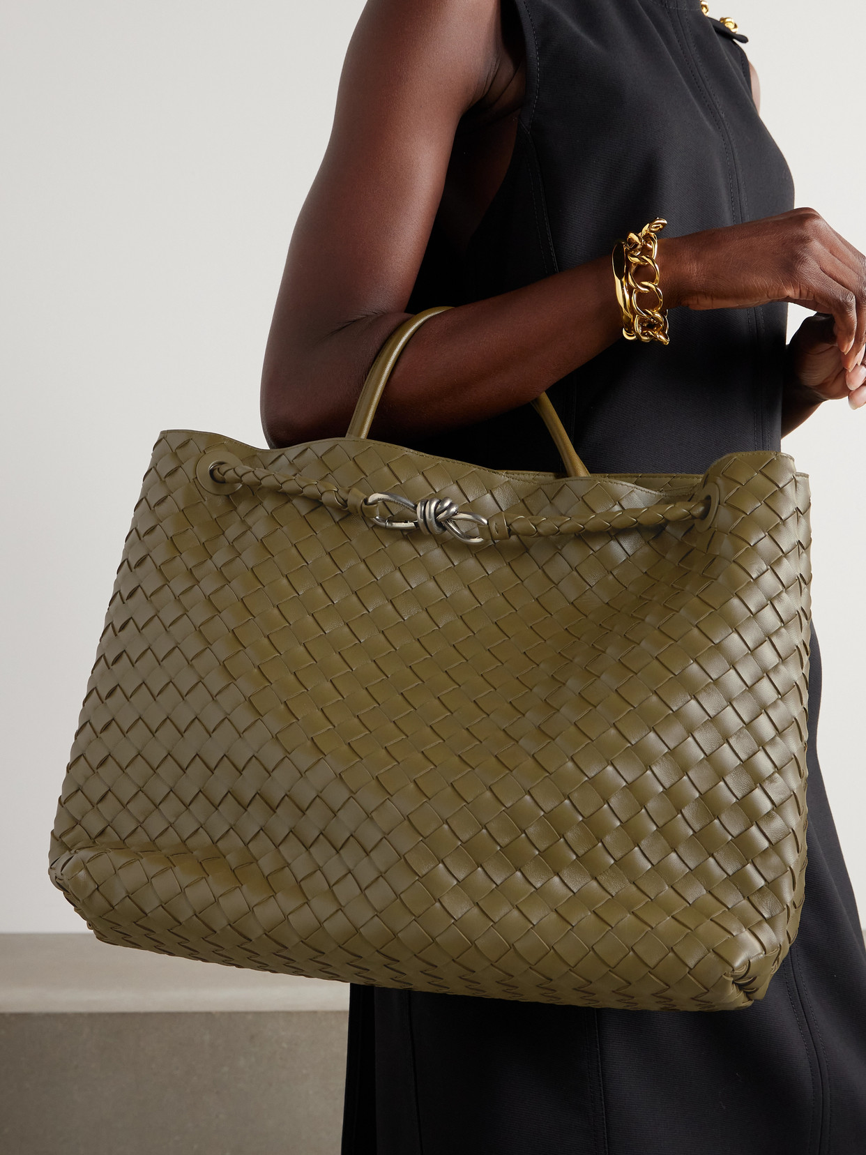 Andiamo Large Intrecciato Leather Tote