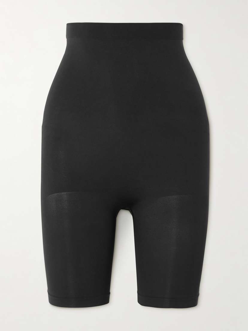 Skims Seamless High-waisted Above The Knee Short - Onyx