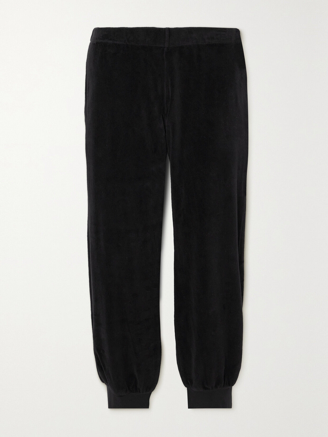 Suzie Kondi - Patmos Cropped Cotton-blend Velour Track Pants - Black