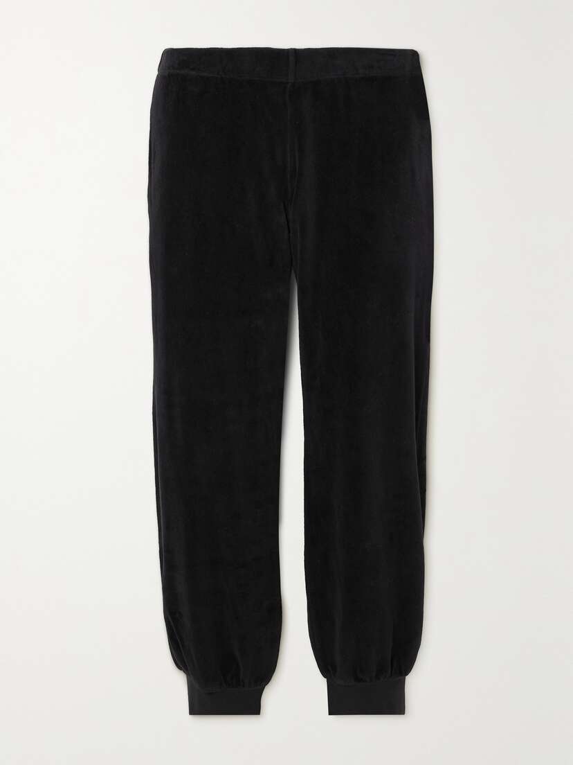 Suzie Kondi Patmos Cropped Cotton-blend Velour Track Pants - x large