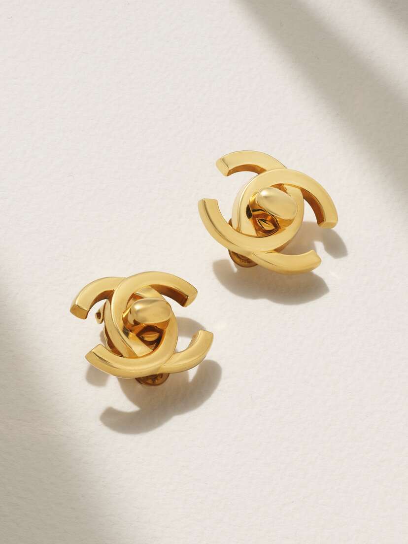 Vintage Chanel plated Clip Earrings