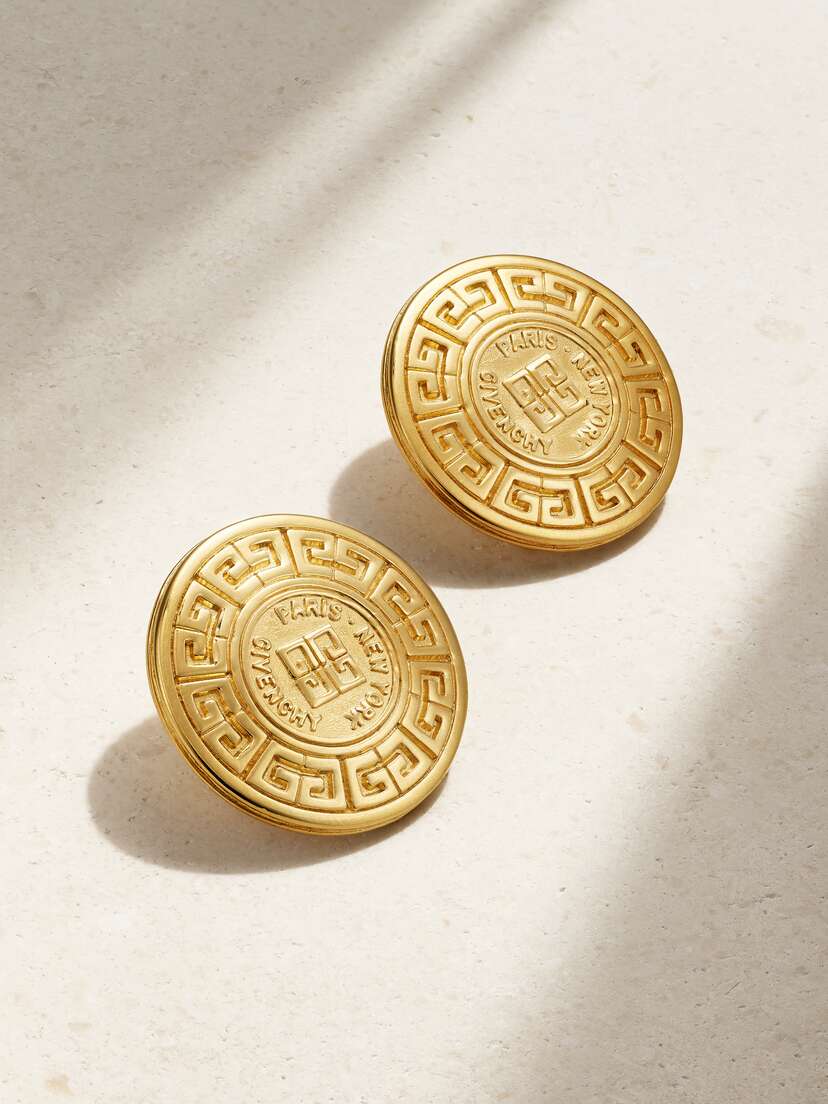 Susan Caplan Vintage Givenchy -plated Clip Earrings