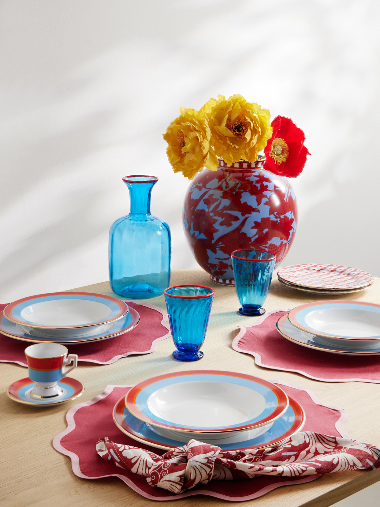 La DoubleJ - 34-piece Porcelain, Glass And Linen Dinner Set - Multi