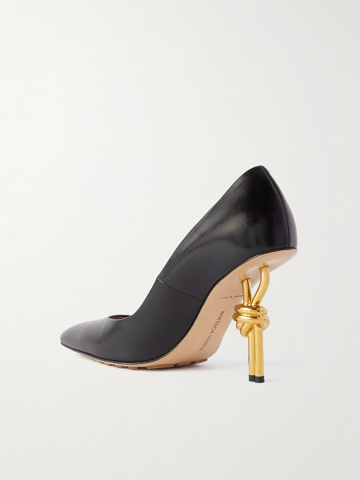 Knot Glossed-Leather Pumps