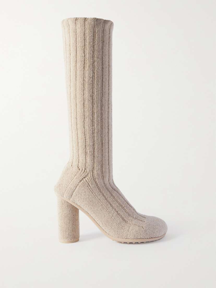 Bottega Veneta Atomic Ribbed-knit Knee-boots