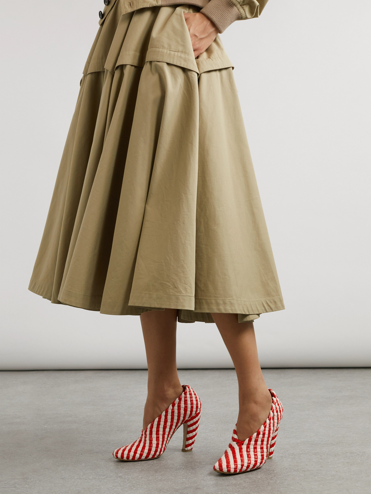 Canalazzo Striped Intrecciato Pumps