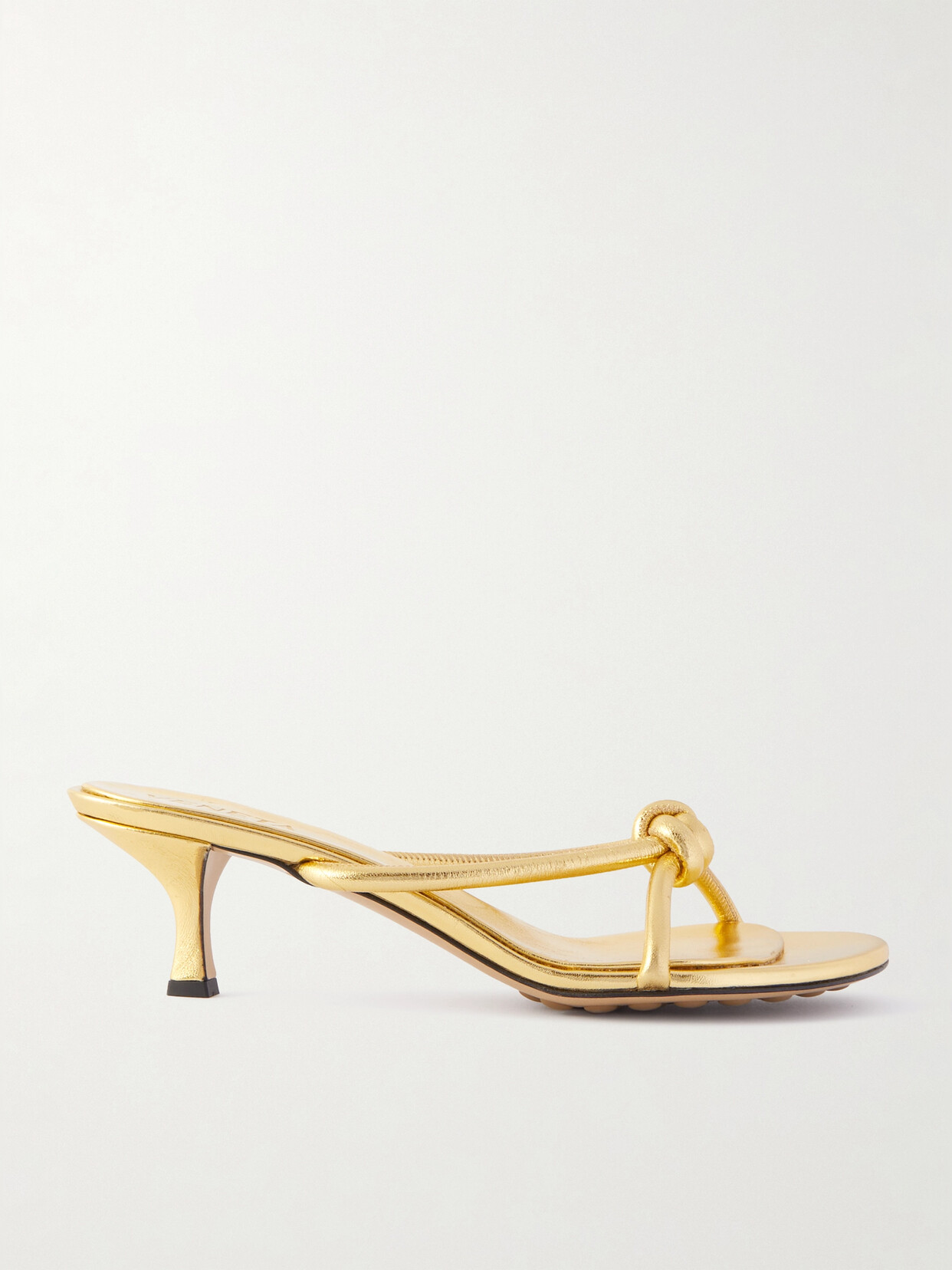 Bottega Veneta - Atomic Knotted Metallic Leather Sandals - Gold