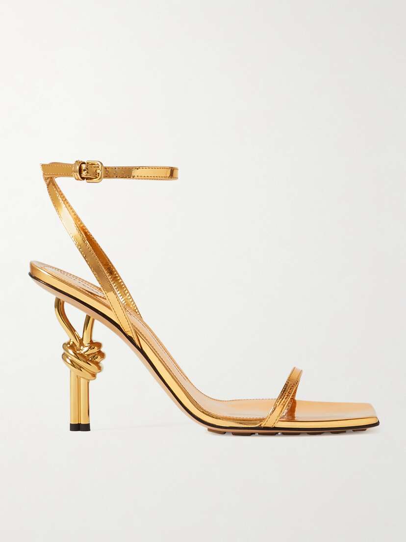 Bottega Veneta Knot Metallic Leather Sandals