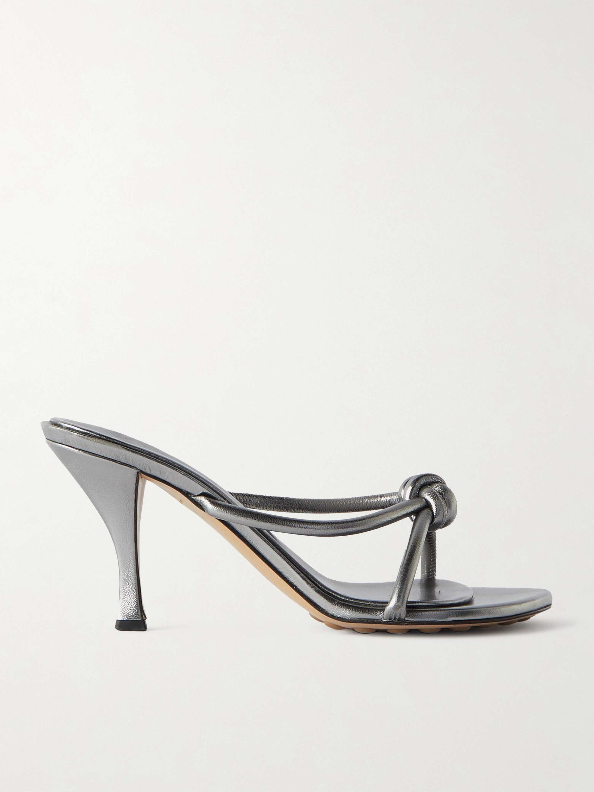 BOTTEGA VENETA Blink knotted metallic leather mules NET A PORTER