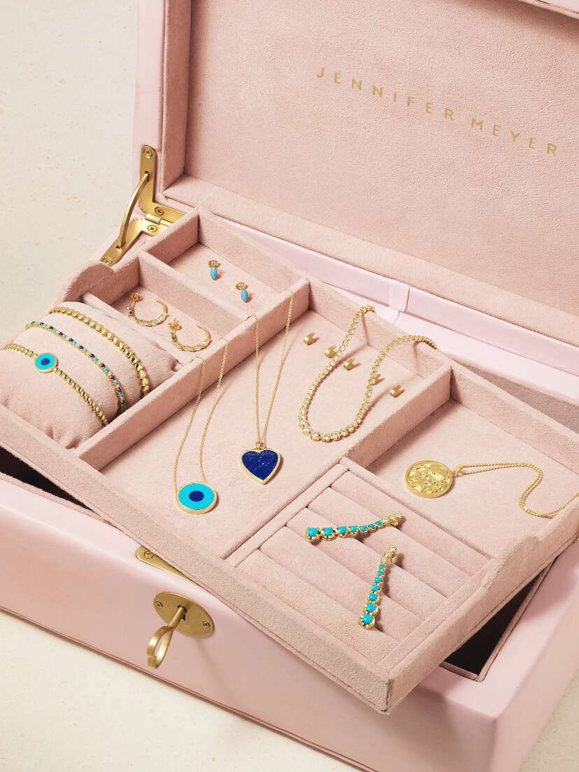 Jennifer Meyer 18-karat Gold, Multi-stone And Leather Jewelry Set