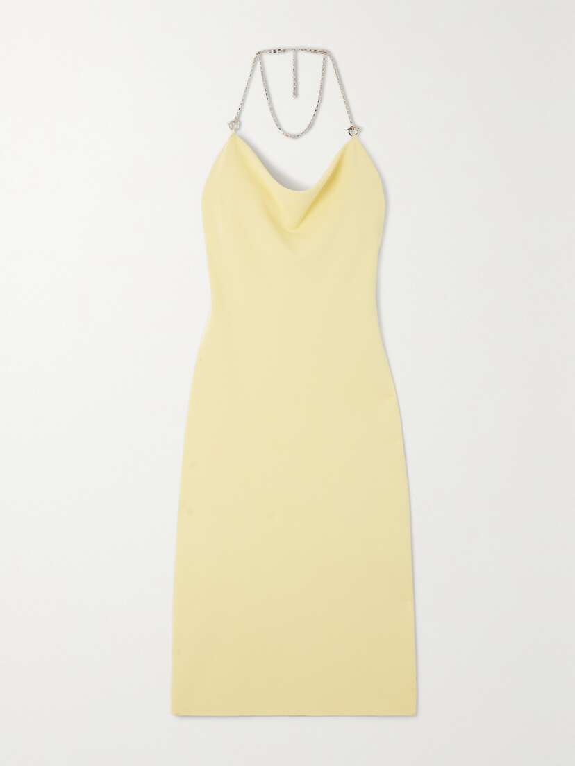 Bottega Veneta Chain-embellished Draped Knitted Dress