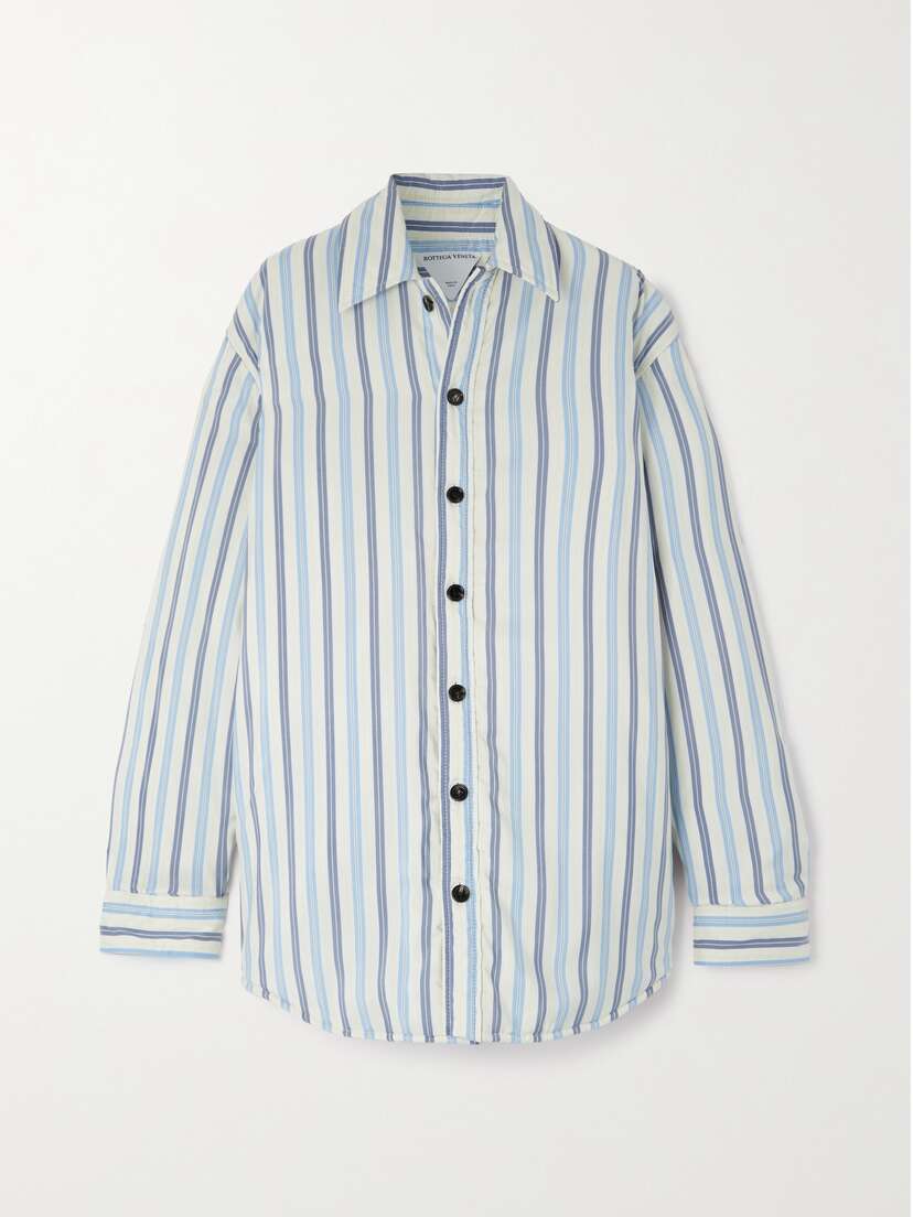 Bottega Veneta Padded Striped Cotton-poplin Jacket