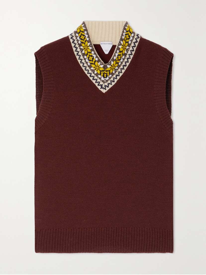 Bottega Veneta Fair Isle Wool-blend Vest