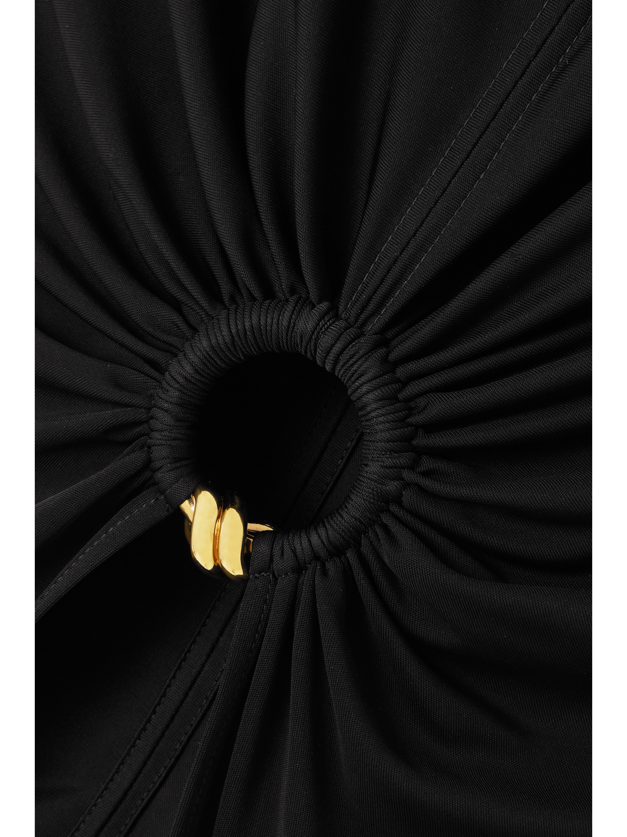 Bottega Veneta Cutout embellished gathered satin-jersey maxi dress