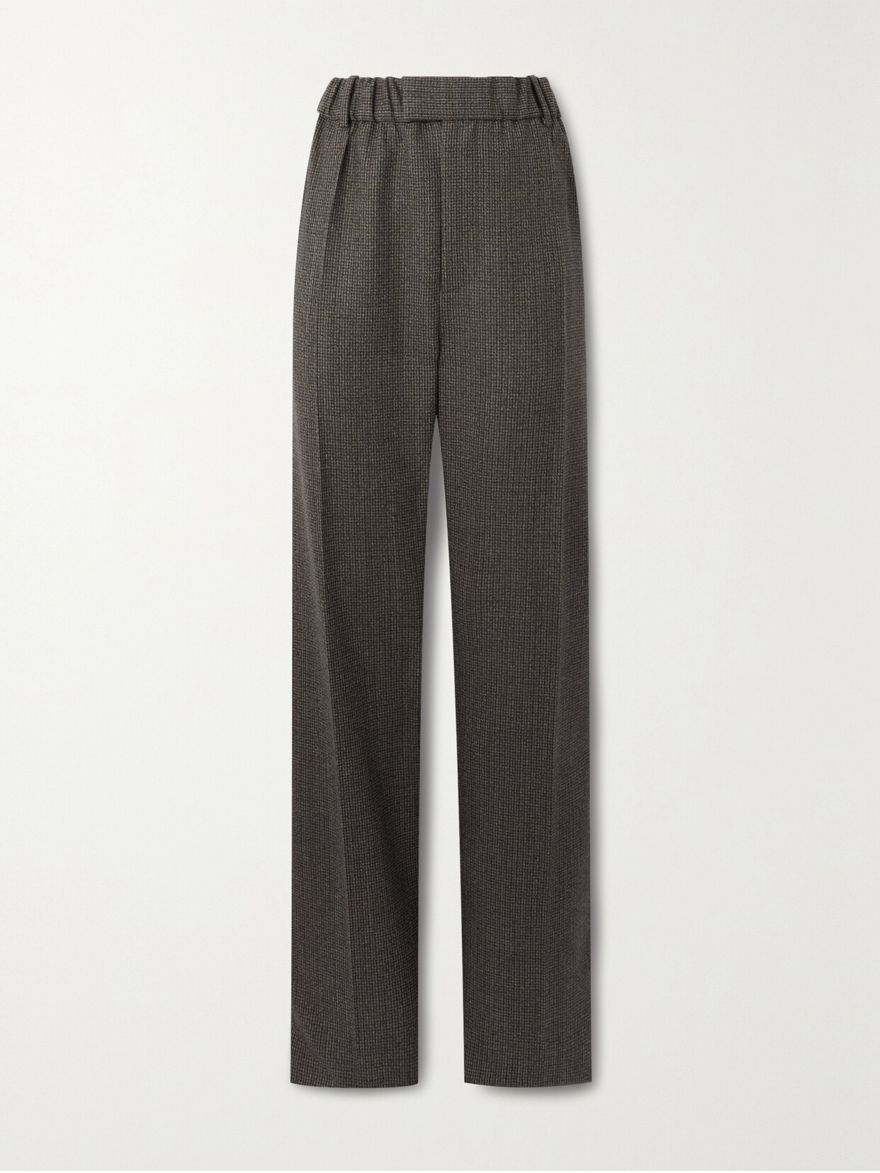 Bottega Veneta - Checked Wool Straight-leg Pants - Brown