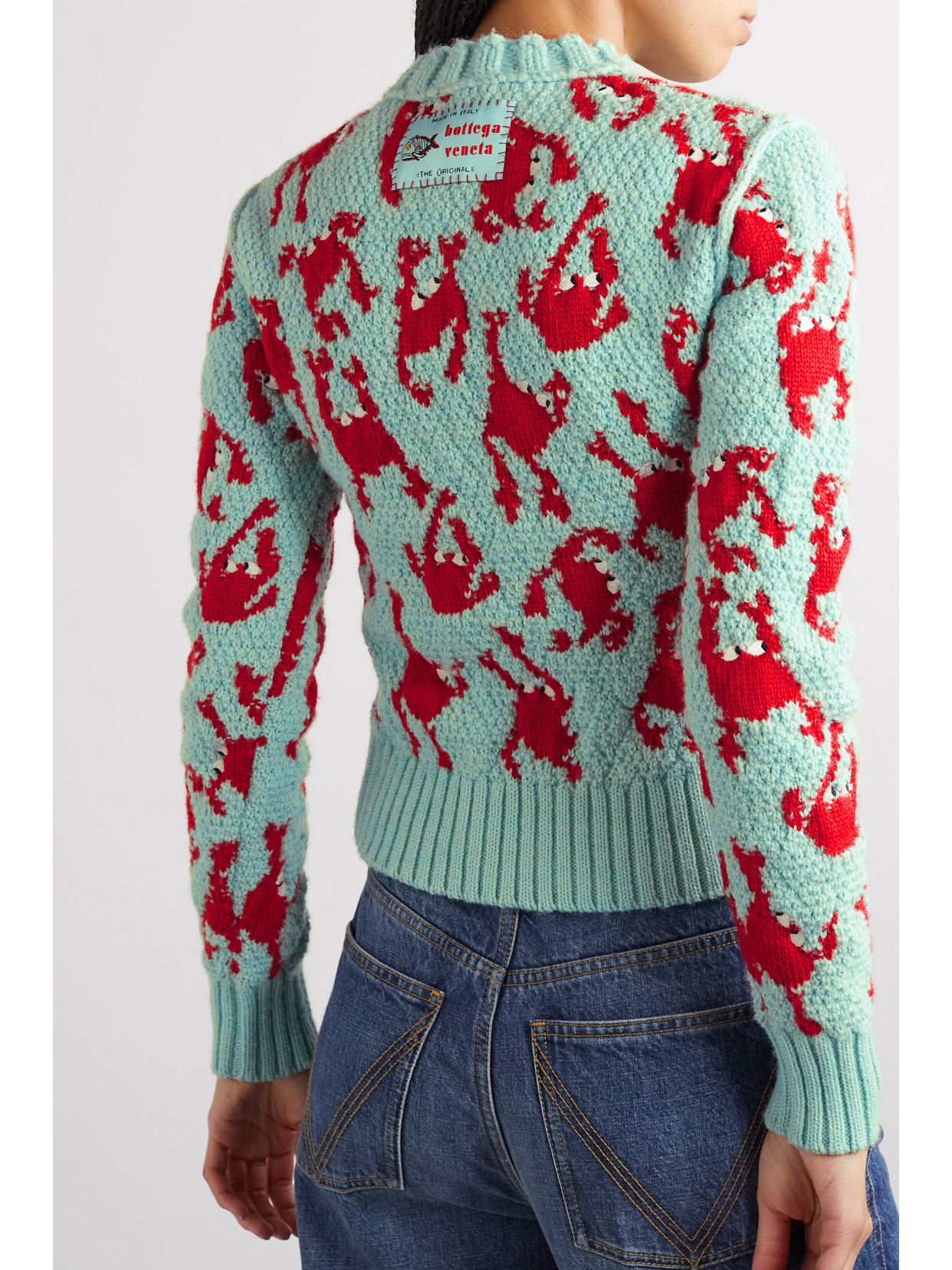 BOTTEGA VENETA JACQUARD-KNIT WOOL SWEATER