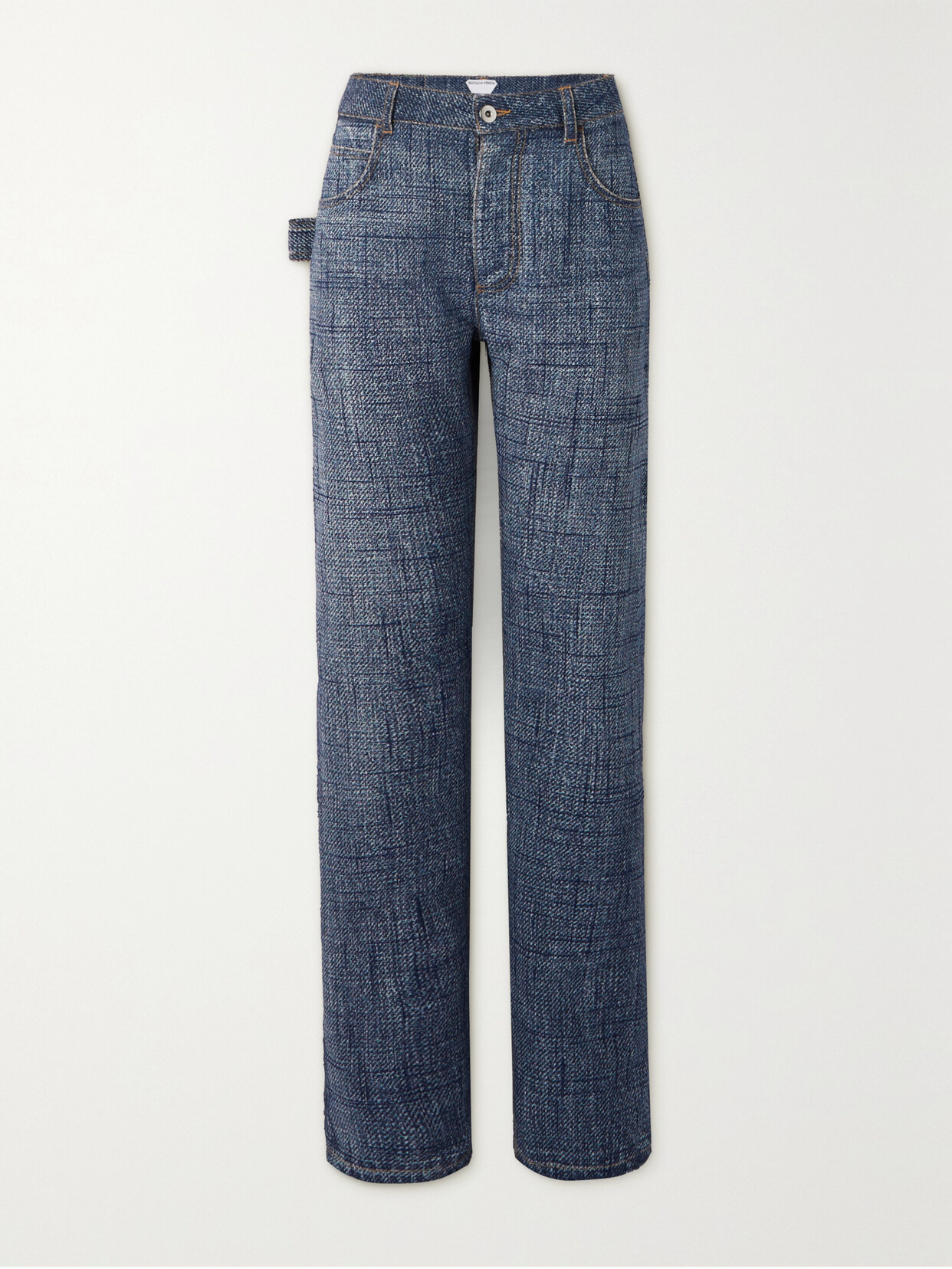 Bottega Veneta Denim-effect Woven Straight-leg Pants In Blue