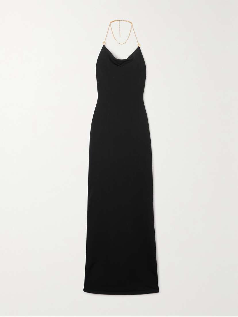 Bottega Veneta Chain-embellished Knitted Halterneck Gown