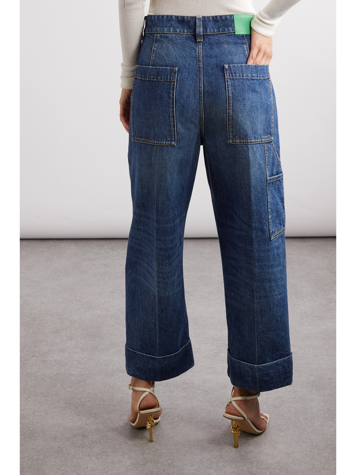 Shop Bottega Veneta High-rise Straight-leg Jeans In Blue