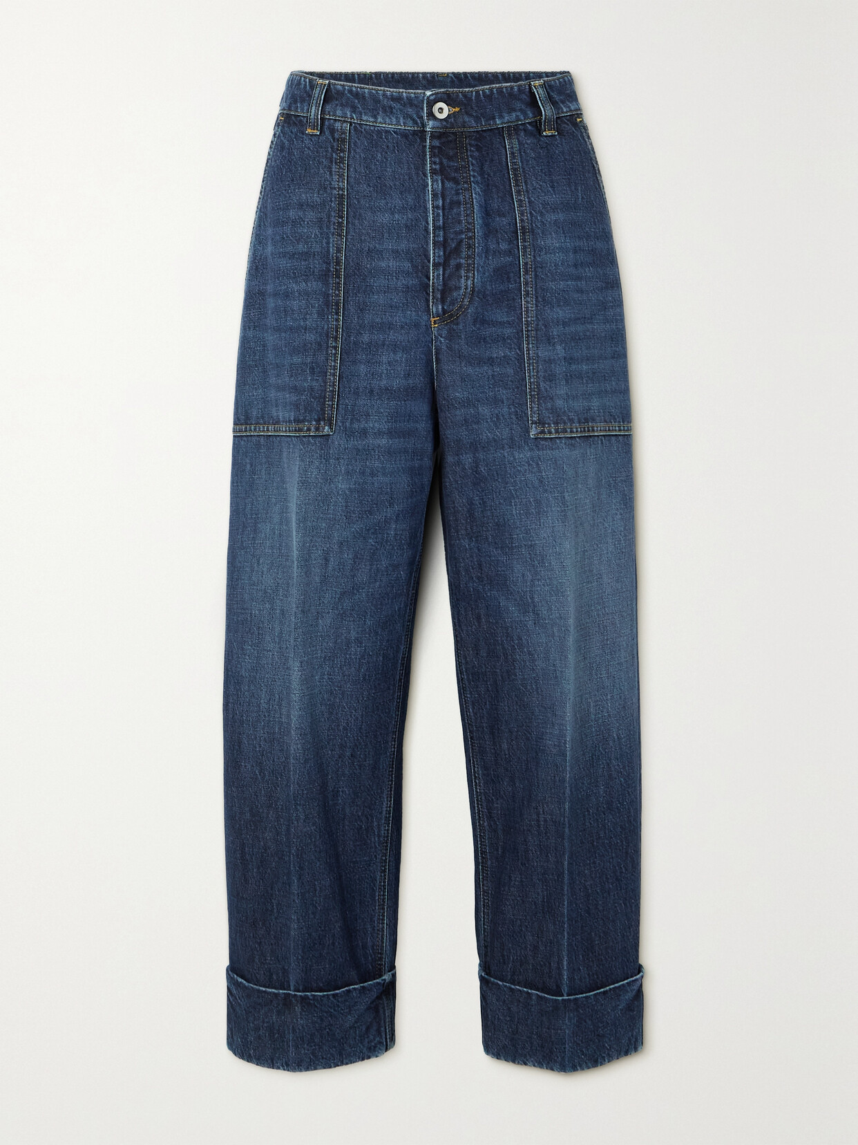 Shop Bottega Veneta High-rise Straight-leg Jeans In Blue