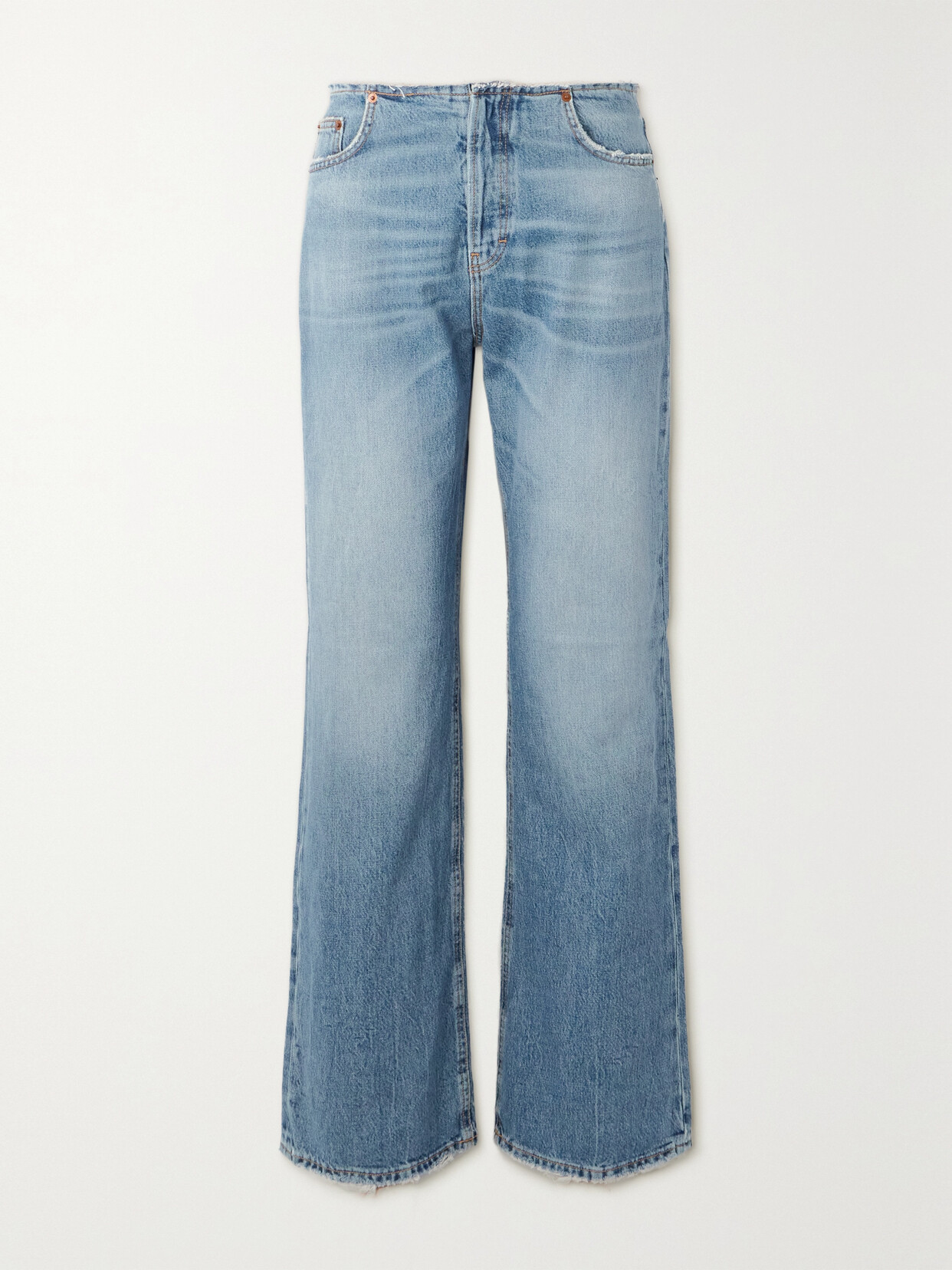 Haikure Korea Wb Distressed Boyfriend Jeans In Blue