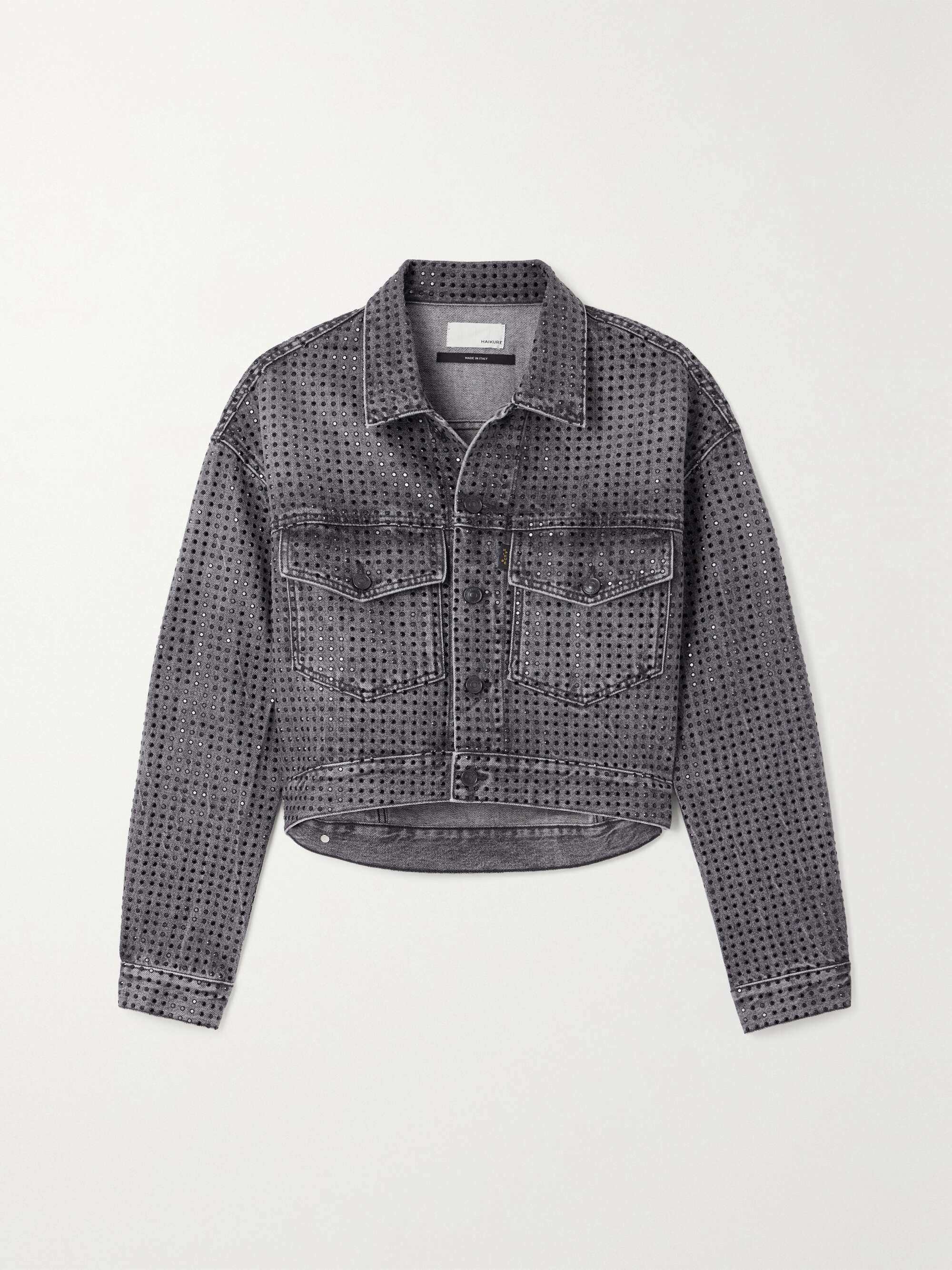 HAIKURE + NET SUSTAIN Joss crystal-embellished denim jacket | NET-A-PORTER