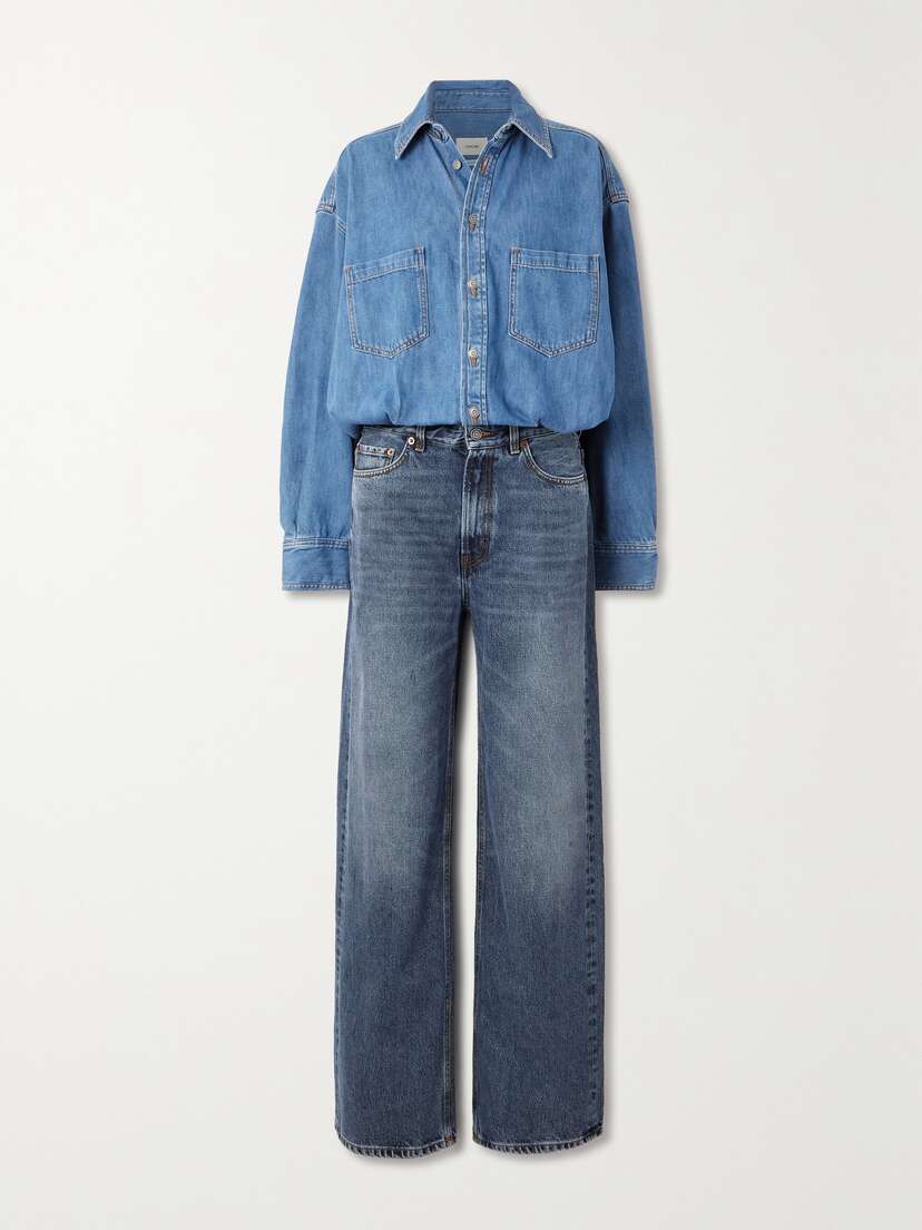 Haikure + Net Sustain Tilda Two-tone Denim Jumpsuit