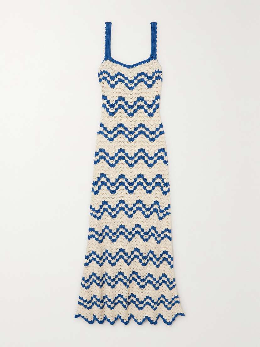 ESCVDO + Net Sustain Marea Crocheted-cotton Maxi Dress