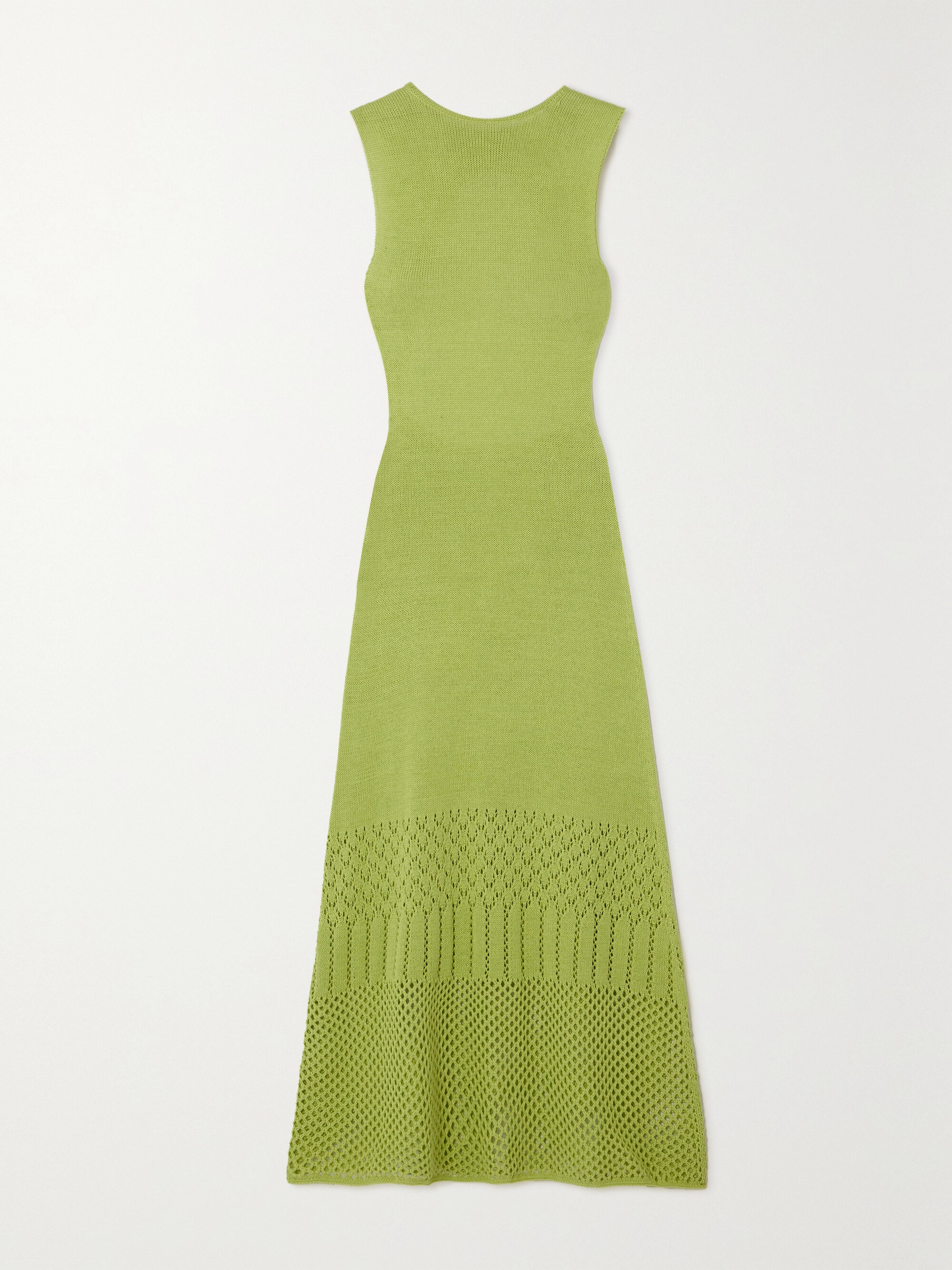 ESCVDO + NET SUSTAIN Tondero open-back knitted cotton midi dress thumbnail