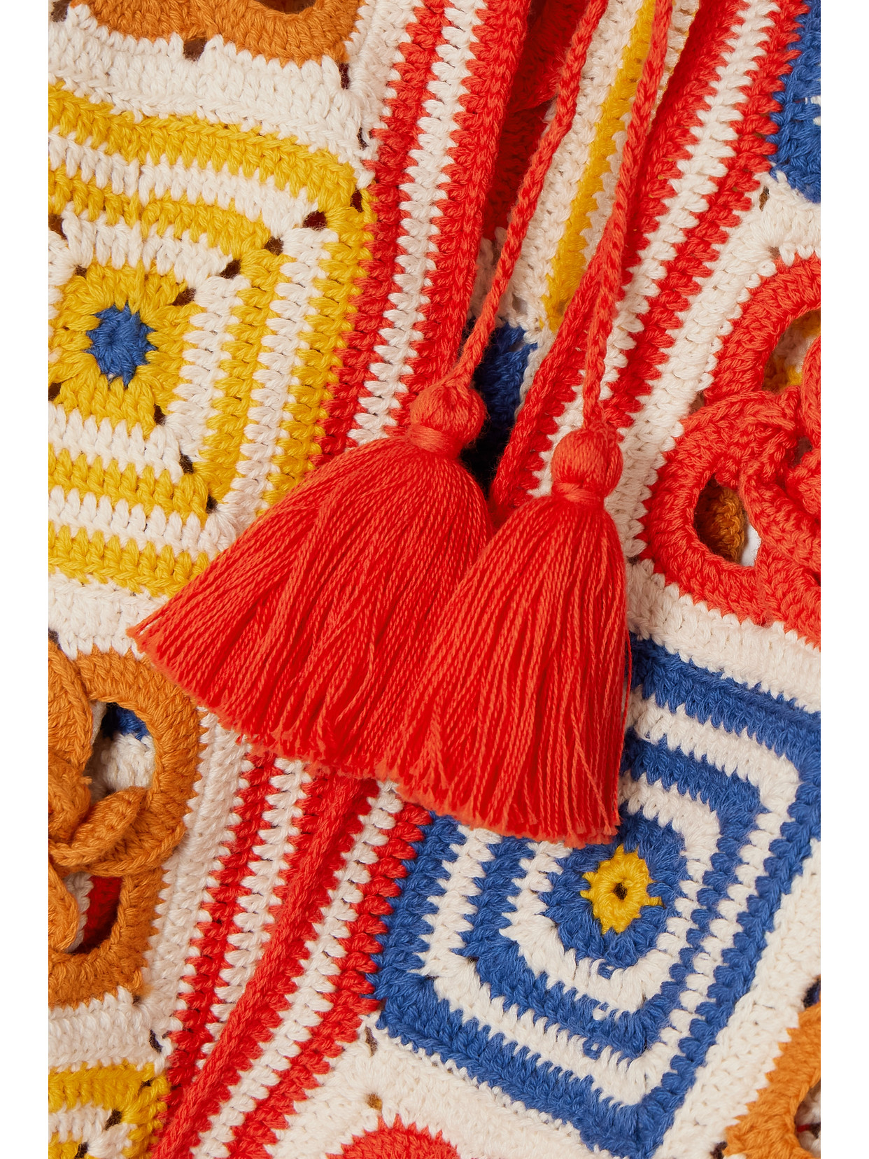 Escvdo Santeria Crocheted Cotton Cardigan In Multi