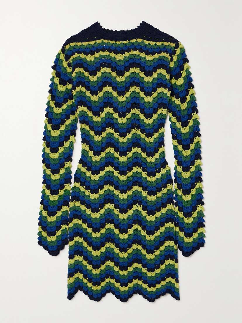 ESCVDO + Net Sustain Victoria Crocheted-cotton Mini Dress