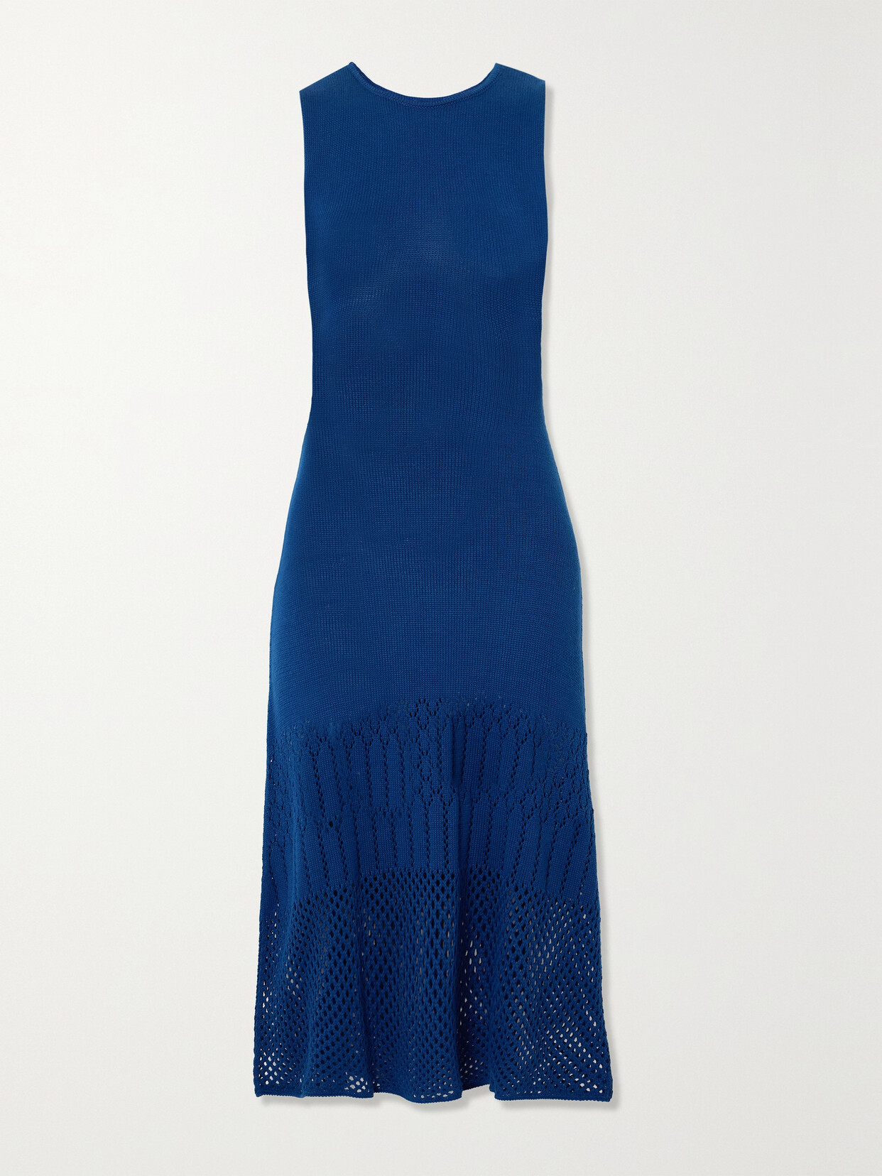 Escvdo + Net Sustain Tondero Organic Pima Cotton Midi Dress In Blue