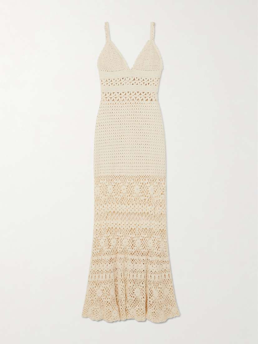 ESCVDO + Net Sustain Bella Crocheted Cotton Maxi Dress - x small