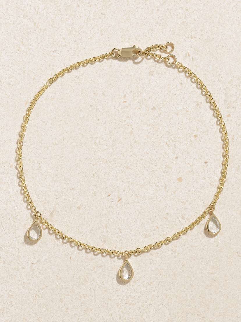 42 SUNS 14-karat Gold Topaz Anklet