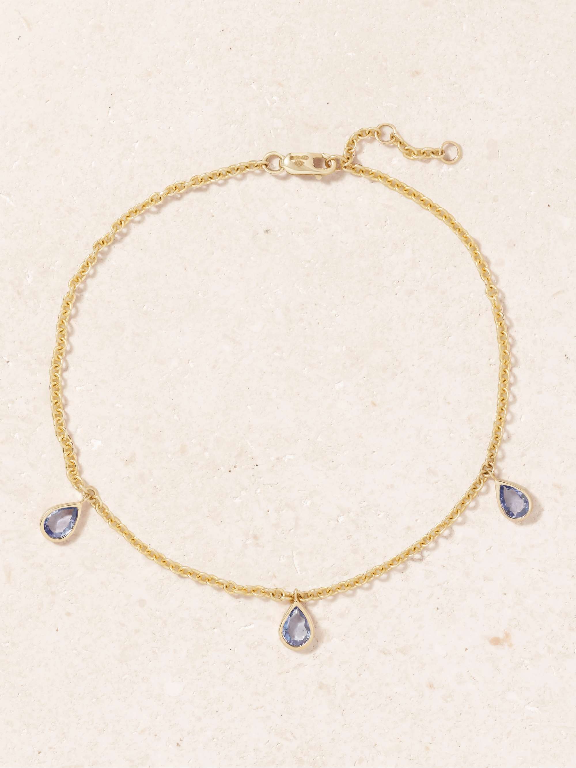 42 SUNS 14 karat gold tanzanite anklet NET A PORTER