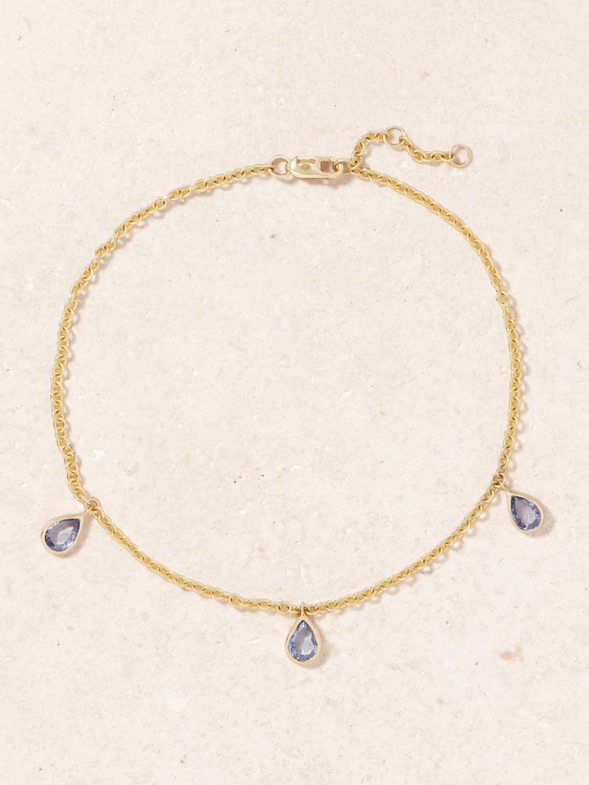 42 SUNS 14-karat Gold Tanzanite Anklet