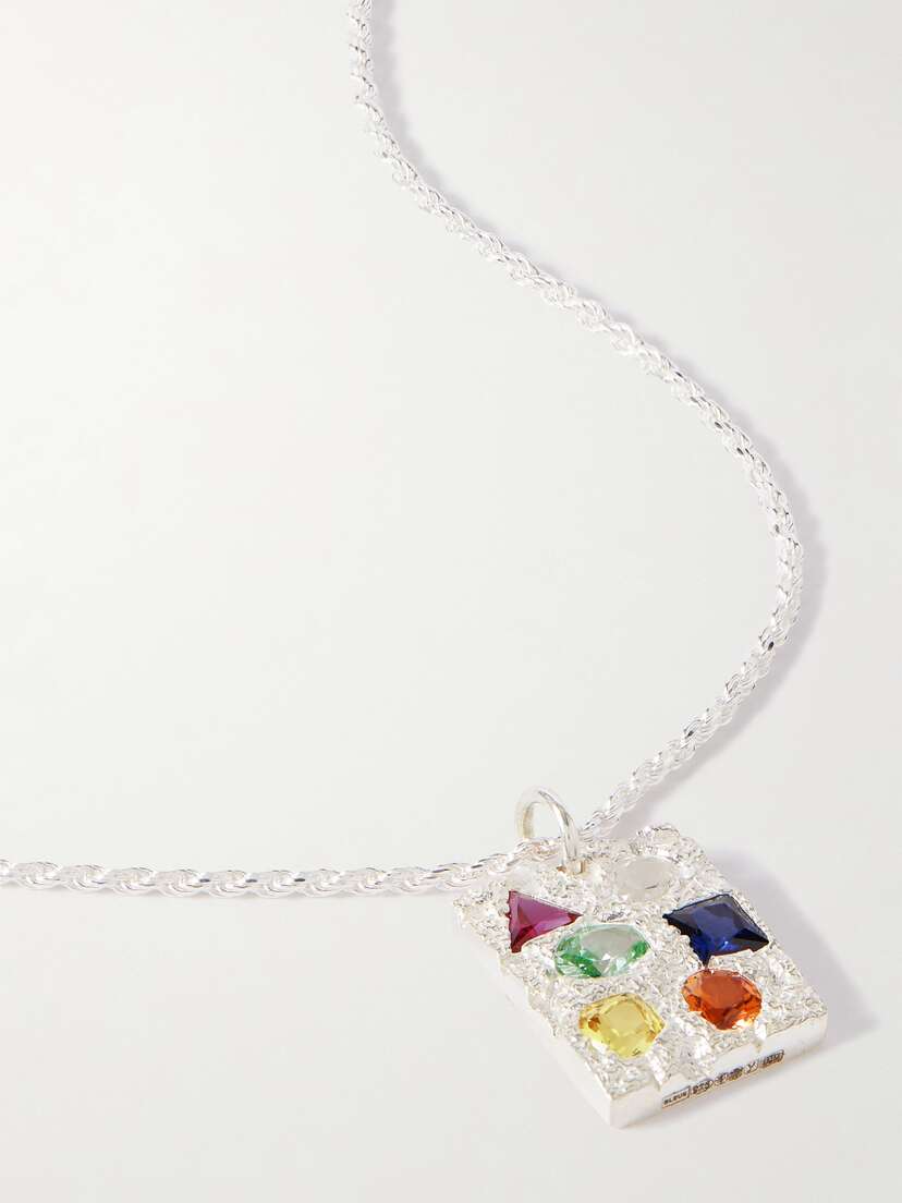 Bleue Burnham + Net Sustain Cottage Rose Garden Sterling Laboratory-grown Sapphire Necklace