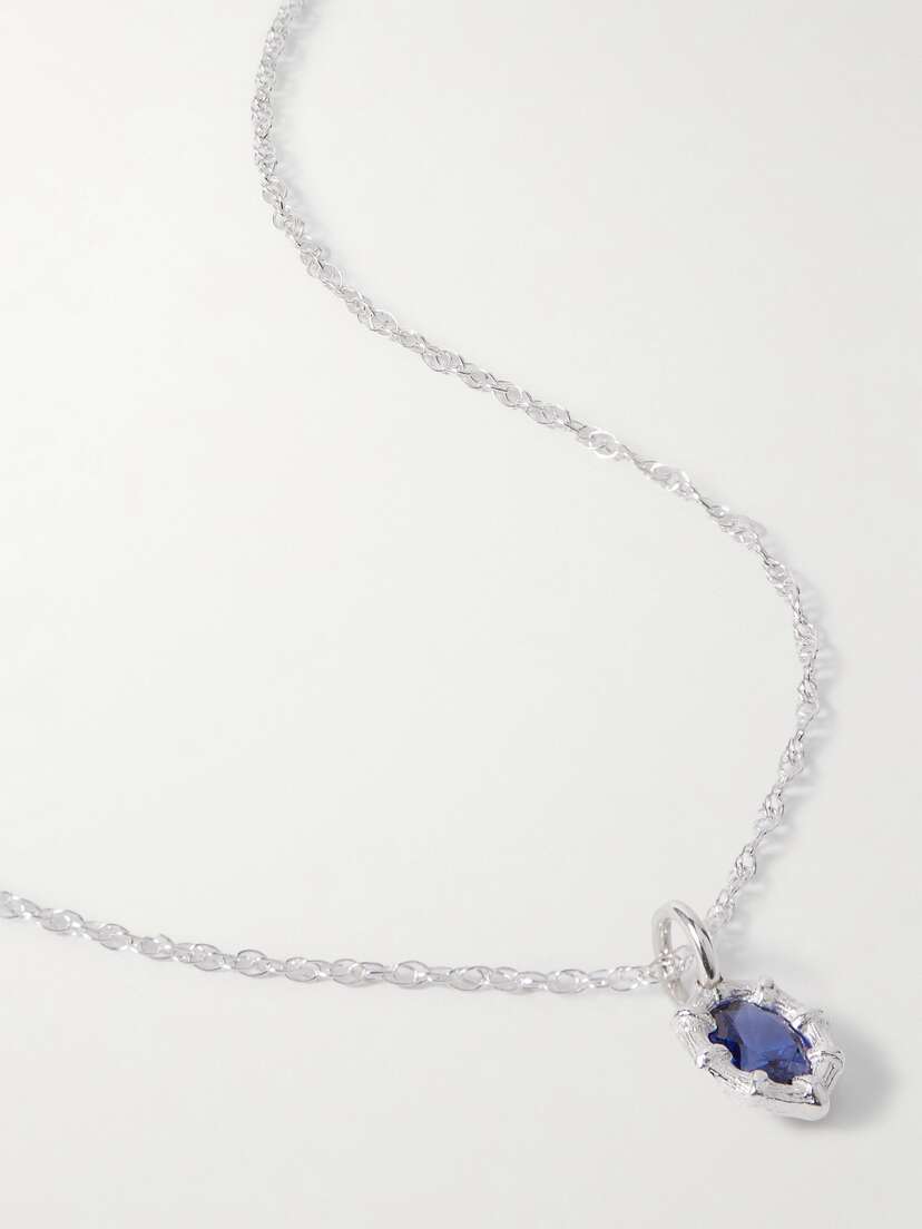 Bleue Burnham + Net Sustain Mini Bamboo Recycled Sterling Silver Laboratory-grown Sapphire Necklace