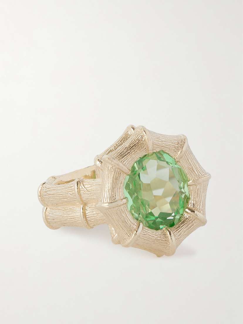 Bleue Burnham + Net Sustain Bamboo 9-karat Recycled Gold Laboratory-grown Sapphire Ring