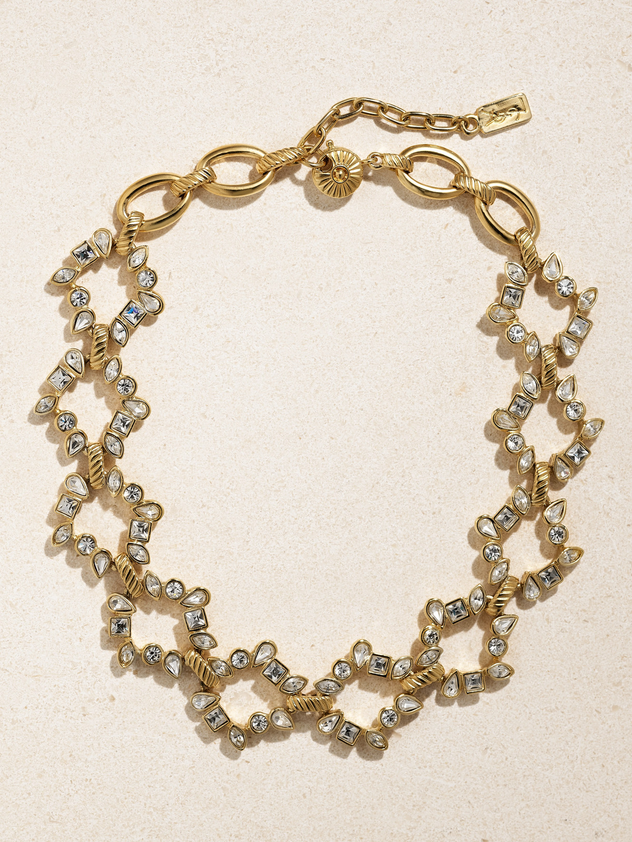 Susan Caplan Vintage Yves Saint Laurent -plated Swarovski Crystal Necklace