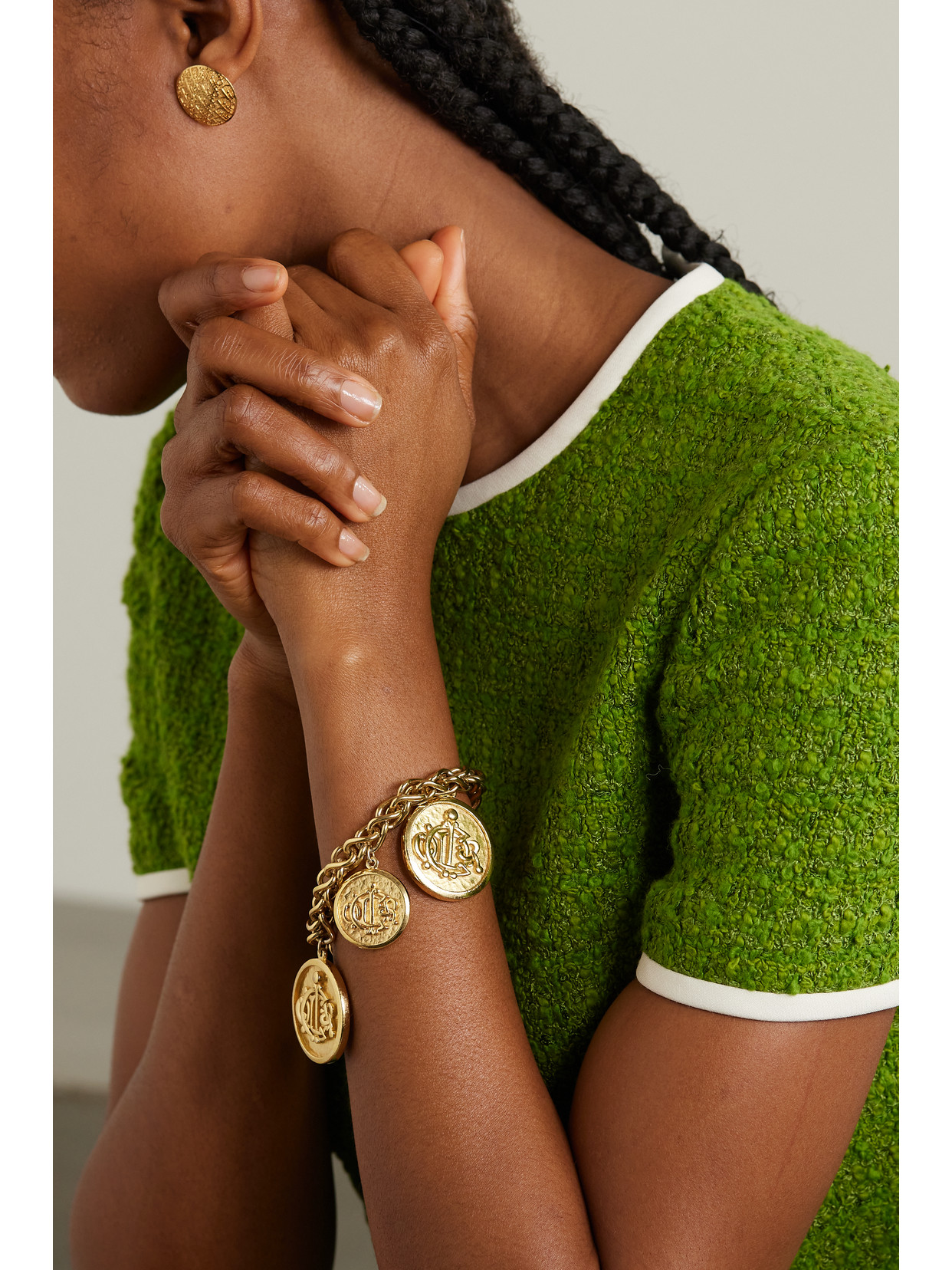 Susan Caplan Vintage Christian Dior Gold-plated Bracelet In Gold