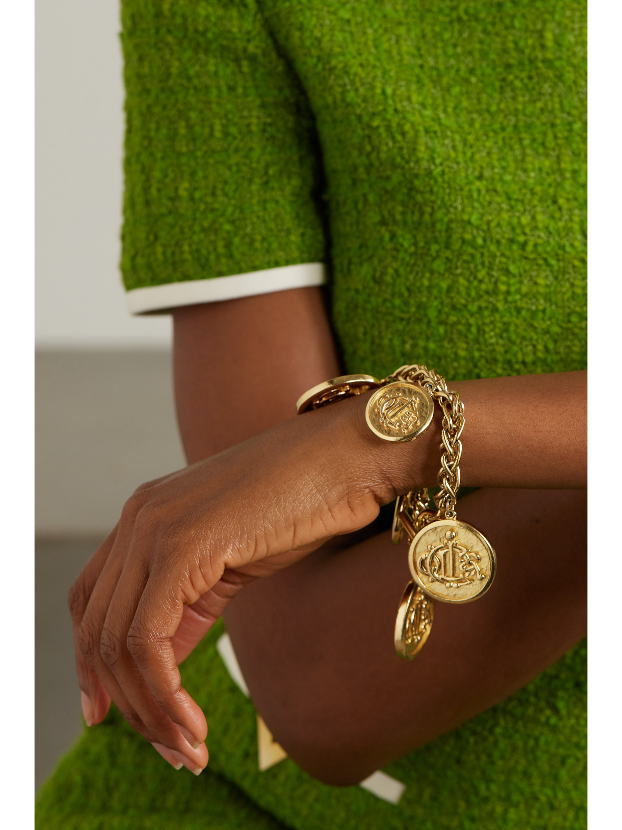 Susan Caplan Vintage Christian Dior Gold-plated Bracelet In Gold