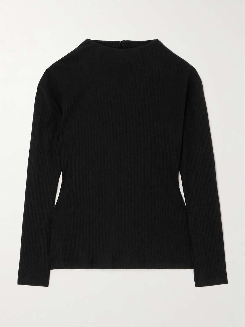 Marie Adam-Leenaerdt Ribbed Cotton-blend Turtleneck Top