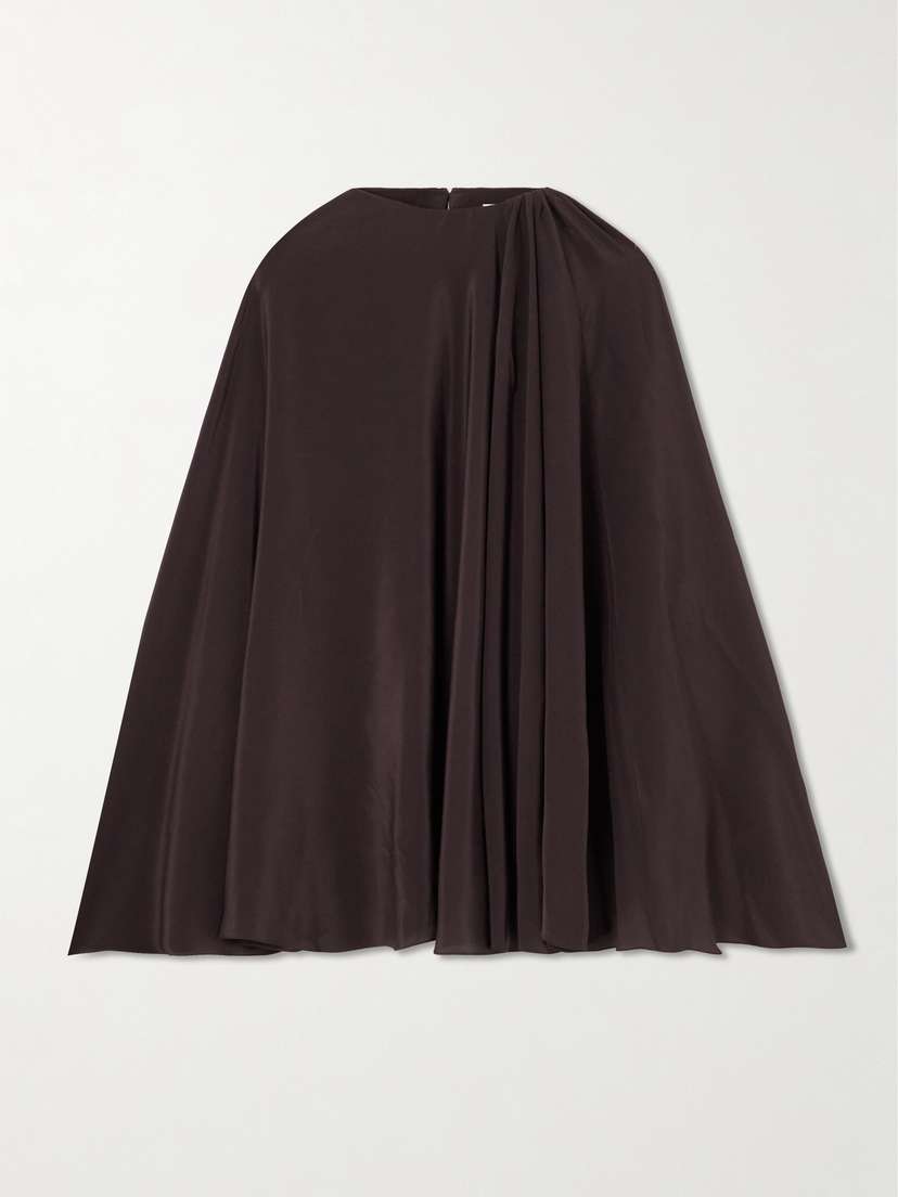 Marie Adam-Leenaerdt Cape-effect Stretch-silk Crepe De Chine Blouse