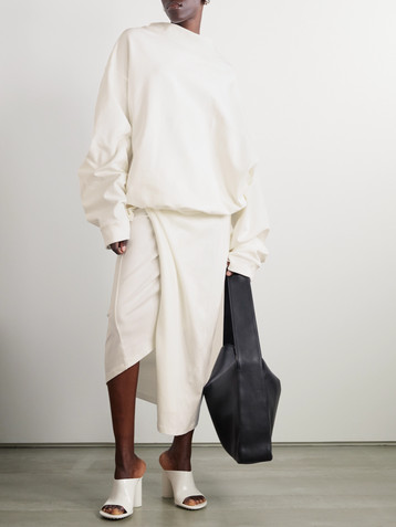Marie Adam-leenaerdt Oversized belted layered cotton-blend jersey midi dress