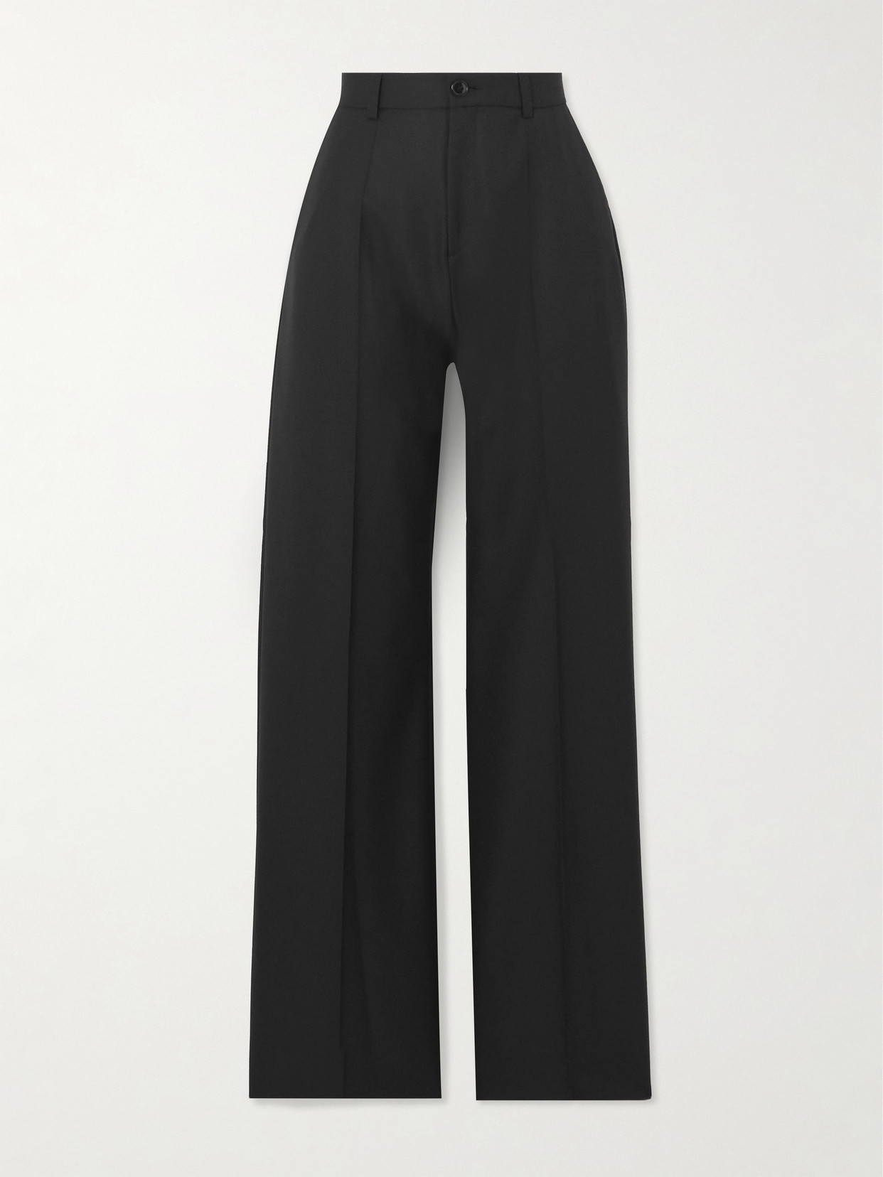 Marie Adam-leenaerdt Wool Wide-leg Trousers In Black