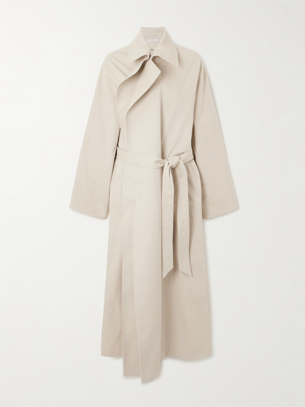 Marie Adam-leenaerdt Belted Cotton-blend Gabardine Trench Coat In Neutrals