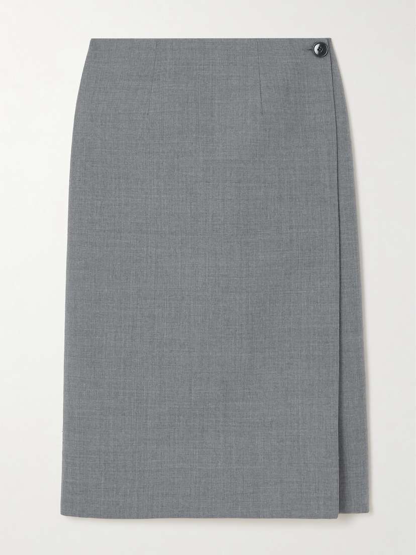 Marie Adam-Leenaerdt Reversible Wool Midi Wrap Skirt