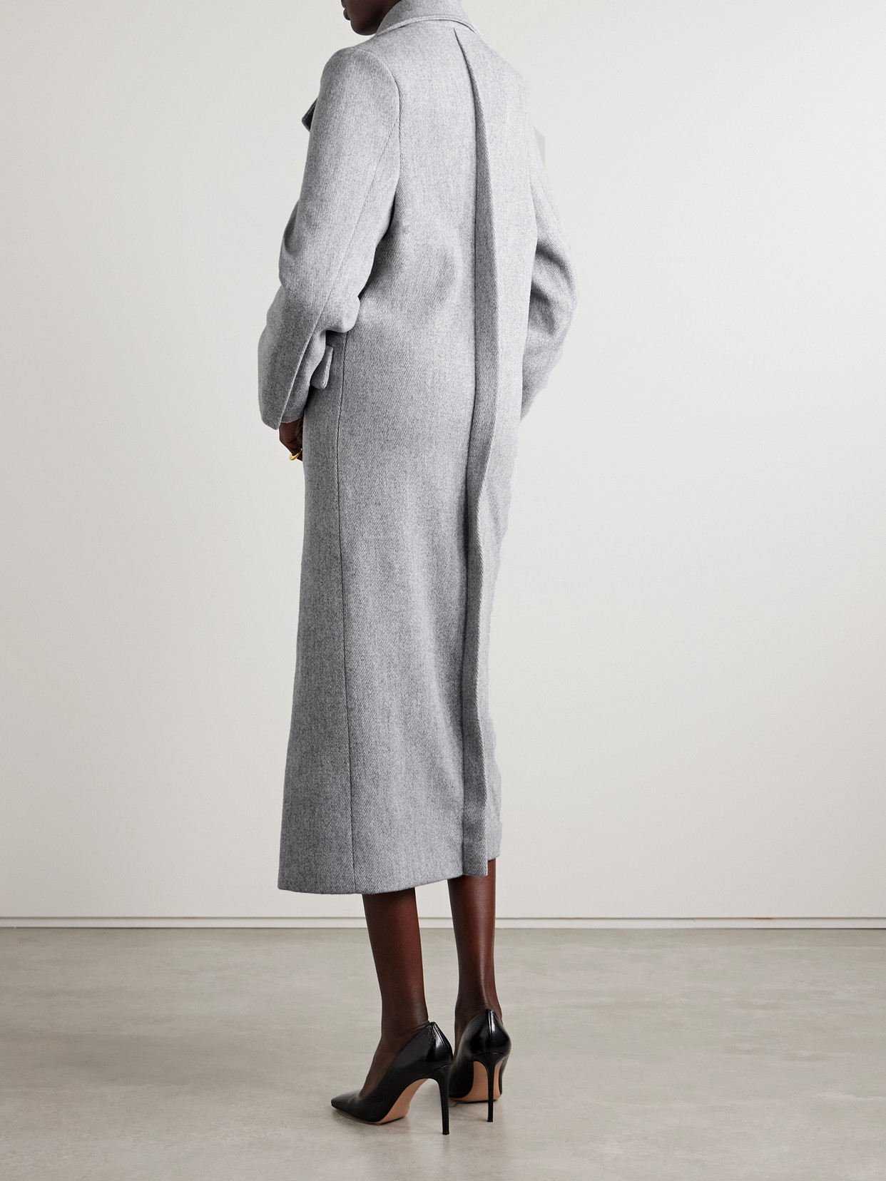 Shop Marie Adam-leenaerdt Wool Coat In Gray